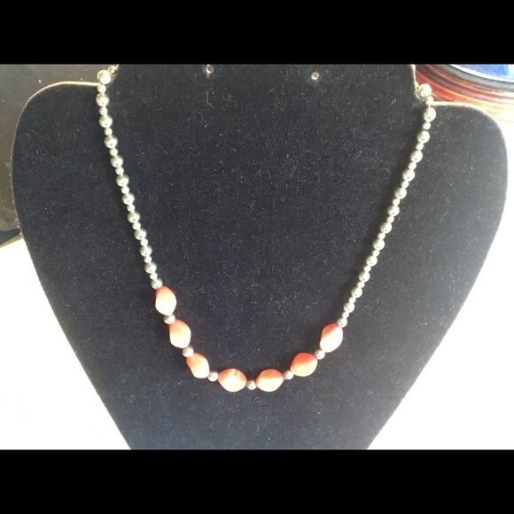 16” Peach Cat’s Eye Necklace w/Strlg Clasp - Picture 7 of 8